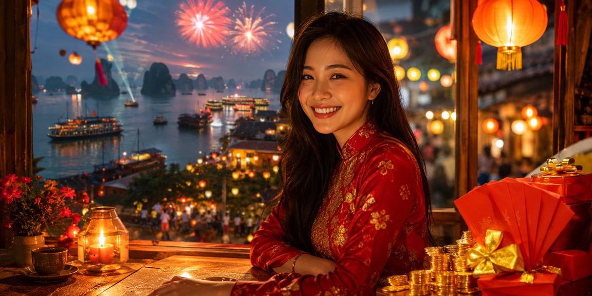 Người chơi tại Hội An nhận thưởng phong bì đỏ và thưởng thức cà phê Việt Nam