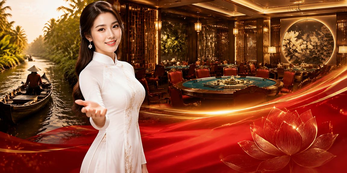 Người phụ nữ mặc áo dài chơi bài truyền thống bên dòng Mekong, khung cảnh giải trí đặc trưng miền Tây